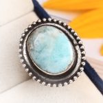 Larimar Ring Size US 8 Sterling Silver 925 (RS110-9)