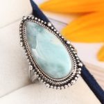 Larimar Ring Size US 10 Sterling Silver 925 (RS110-10)