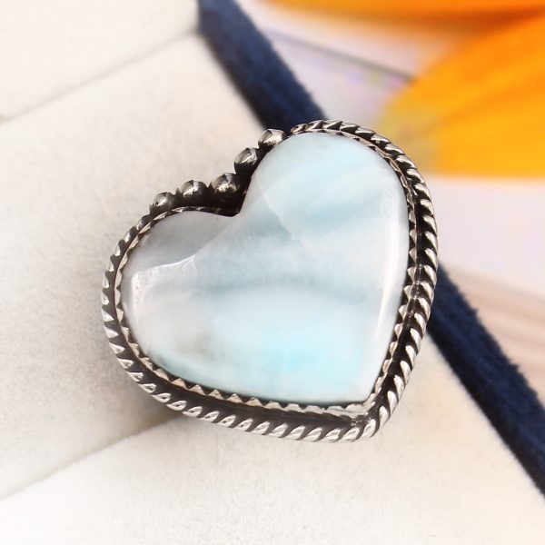 Larimar Ring Size US 8 Sterling Silver 925 (RS110-11)