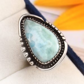 Larimar Ring Size US 7 Sterling Silver 925 (RS110-23)