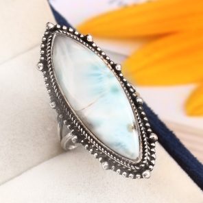 Larimar Ring Size US 8 Sterling Silver 925 (RS110-12)