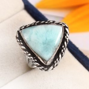 Larimar Ring Size US 8 Sterling Silver 925 (RS110-13)