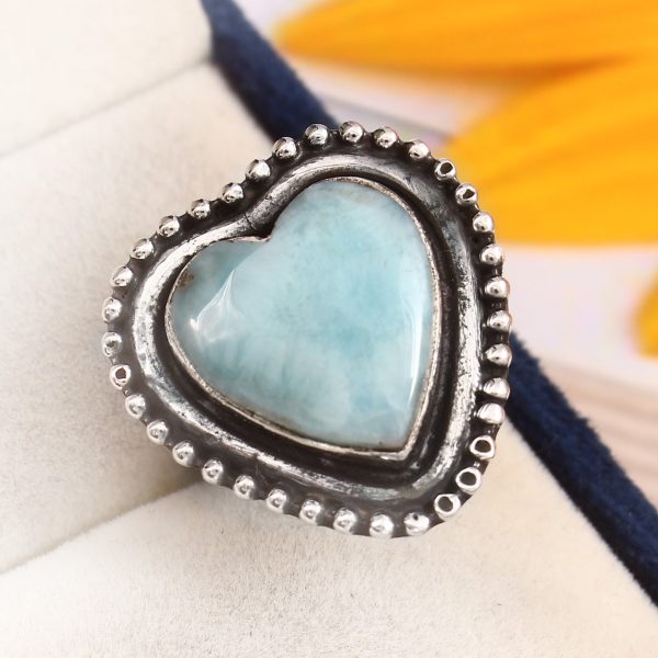 Larimar Ring Size US 7 Sterling Silver 925 (RS110-14)