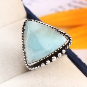 Larimar Ring Size US 7 Sterling Silver 925 (RS110-18)