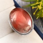 Strawberry Quartz Ring Size US 7 Sterling Silver 925 (RS110-110)