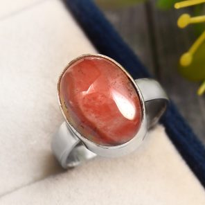 Strawberry Quartz Ring Size US 6 Sterling Silver 925 (RS110-127)
