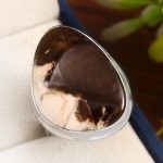 Peanut Wood Jasper Ring Size US 9 Sterling Silver 925 (RS105-201)