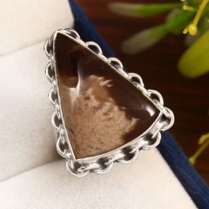 Peanut Wood Jasper Ring Size US 7 Sterling Silver 925 (RS105-230)