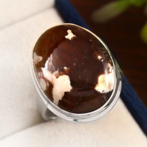 Peanut Wood Jasper Ring Size US 9 Sterling Silver 925 (RS105-206)