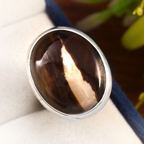 Peanut Wood Jasper Ring Size US 9 Sterling Silver 925 (RS105-207)
