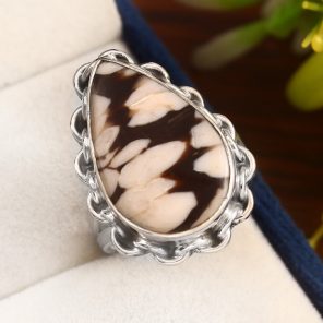 Peanut Wood Jasper Ring Size US 9 Sterling Silver 925 (RS105-231)