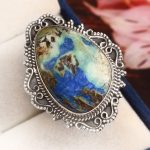 Azurite Turquoise Ring Size US 12 Sterling Silver 925 (RS112-35)