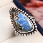Azurite Turquoise Ring Size US 7 Sterling Silver 925 (RS112-39)