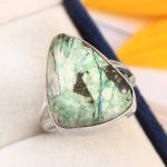 Azurite Turquoise Ring Size US 10 Sterling Silver 925 (RS112-25)