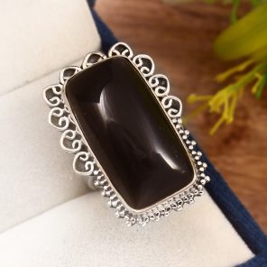 Hypersthene Ring Size US 9 Sterling Silver 925 (RS110-27)
