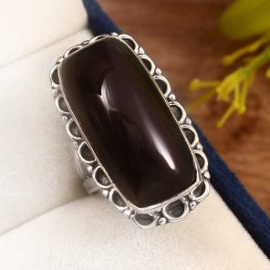 Hypersthene Ring Size US 9 Sterling Silver 925 (RS110-28)