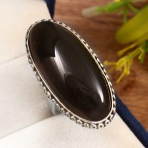 Hypersthene Ring Size US 9 Sterling Silver 925 (RS110-31)
