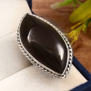 Hypersthene Ring Size US 7 Sterling Silver 925 (RS110-32)
