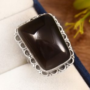 Hypersthene Ring Size US 10 Sterling Silver 925 (RS110-34)
