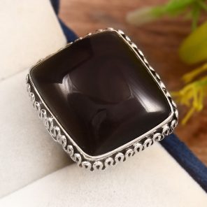 Hypersthene Ring Size US 7 Sterling Silver 925 (RS110-37)