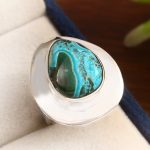 Malachite Azurite Ring Size US 6 925 Sterling Silver (RS113-168)
