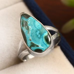 Malachite Azurite Ring Size US 6 925 Sterling Silver (RS113-169)