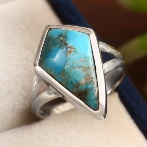 Mohave Turquoise Ring Size US 7 925 Sterling Silver (RS113-182)