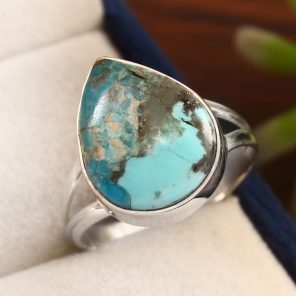 Mohave Turquoise Ring Size US 10 925 Sterling Silver (RS113-180)