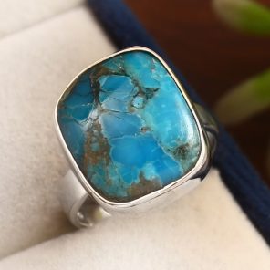 Mohave Turquoise Ring Size US 7 925 Sterling Silver (RS113-179)