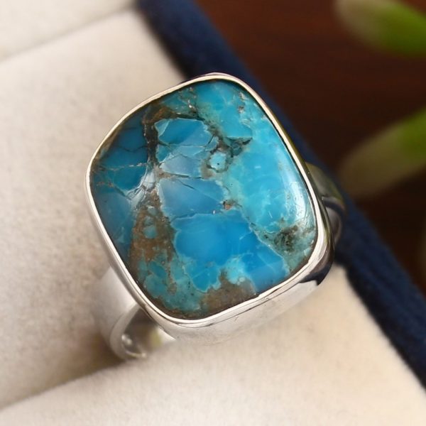 Mohave Turquoise Ring Size US 7 925 Sterling Silver (RS113-179)