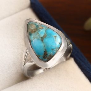 Mohave Turquoise Ring Size US 7 925 Sterling Silver (RS113-184)
