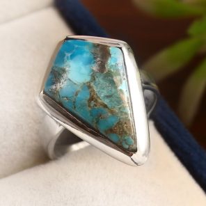 Mohave Turquoise Ring Size US 7 925 Sterling Silver (RS113-176)
