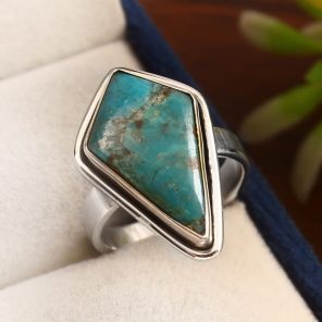 Mohave Turquoise Ring Size US 7 925 Sterling Silver (RS113-175)
