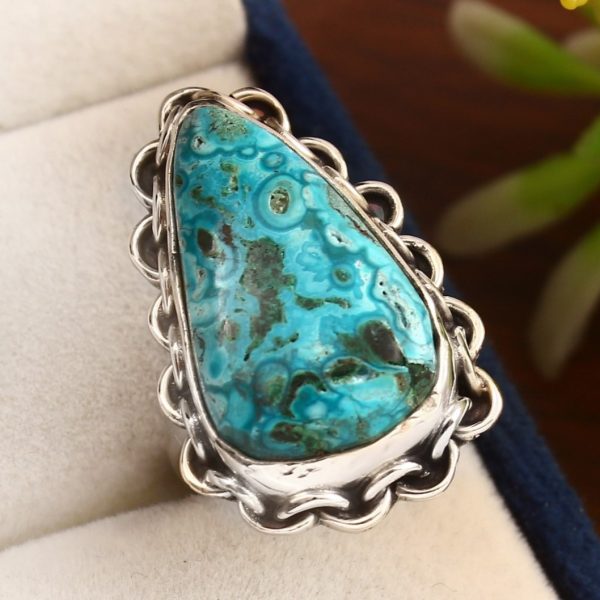 Malachite Azurite Ring Size US 6 925 Sterling Silver (RS113-165)