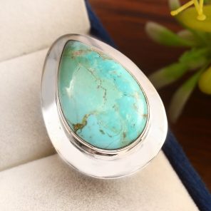 Mohave Turquoise Ring Size US 10 925 Sterling Silver (RS113-173)