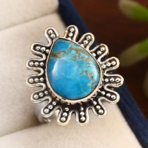 Mohave Turquoise Ring Size US 6 925 Sterling Silver (RS113-192)