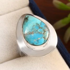 Mohave Turquoise Ring Size US 8 925 Sterling Silver (RS113-172)