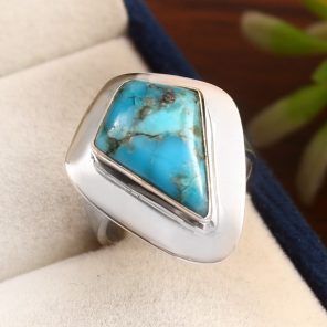 Mohave Turquoise Ring Size US 7 925 Sterling Silver (RS113-186)