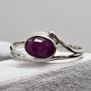 Ruby Dainty 925 Sterling Silver Ring (RS8-435)
