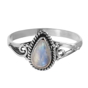Rainbow Moonstone Dainty 925 Sterling Silver Ring (RS8-428)