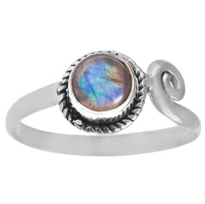 Labradorite Dainty 925 Sterling Silver Ring (RS8-429)