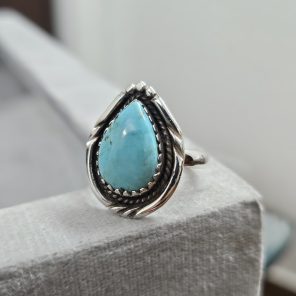 Kingman Turquoise Ring Size US 6 Sterling Silver 925 (REXT46-61)