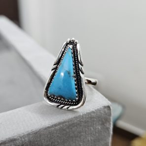 Kingman Turquoise Ring Size US 10 Sterling Silver 925 (REXT46-65)