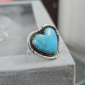 Kingman Turquoise Ring Size US 9 Sterling Silver 925 (REXT46-64)