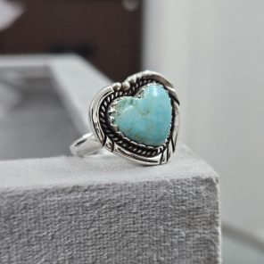 Kingman Turquoise Ring Size US 7 Sterling Silver 925 (REXT46-60)