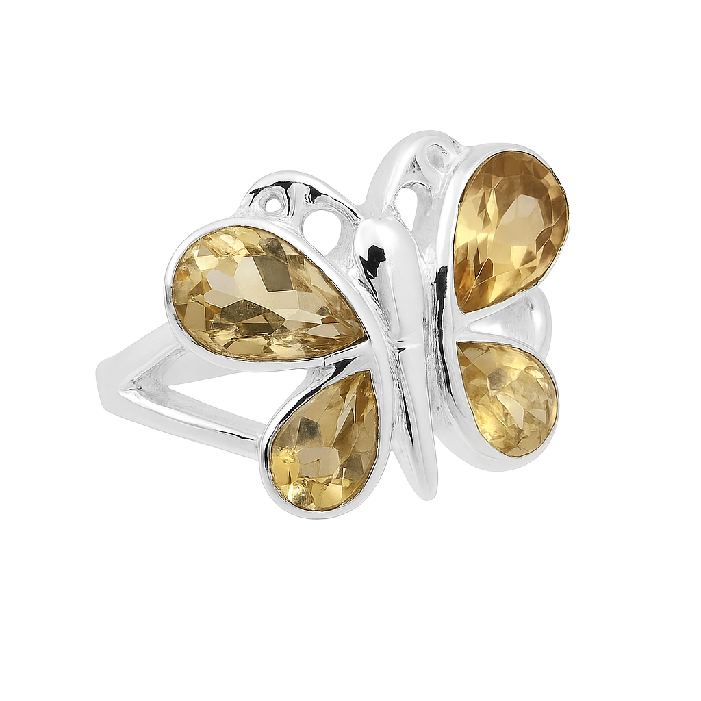 Citrine Butterfly Ring