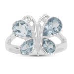 Blue Topaz Butterfly Ring