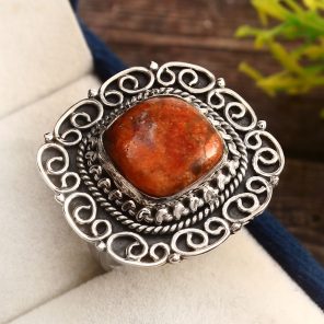 Sponge Coral Ring Size US 9 925 Sterling Silver (RS24-122)