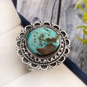 Morenci Turquoise Ring Size US 9 925 Sterling Silver (RS24-120)