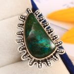 Green Moonstone Ring Size US 9 925 Sterling Silver (REXT51-20)